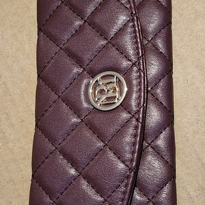 Quilted Purple Wallet with Gold Logo